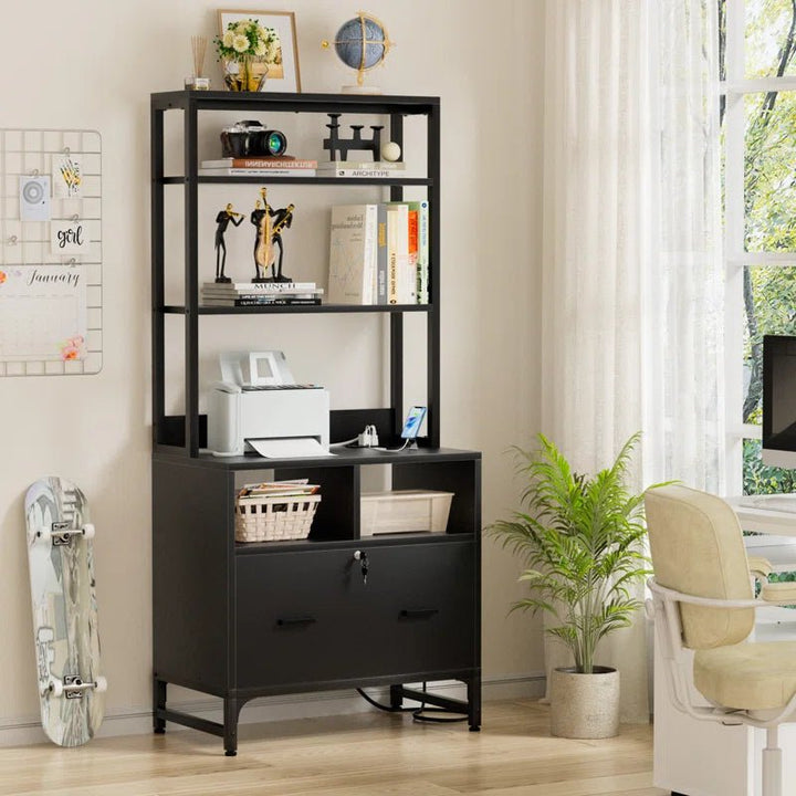 Ratch Tall Storage Organizer Bookcase Rack with Drawers | Furniture | Waseeh Pakistan