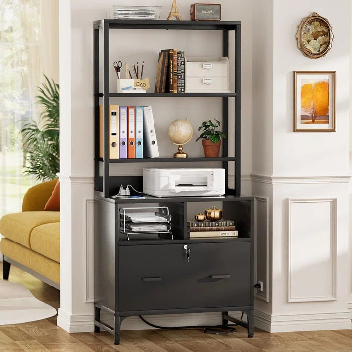 Ratch Tall Storage Organizer Bookcase Rack with Drawers | Furniture | Waseeh Pakistan