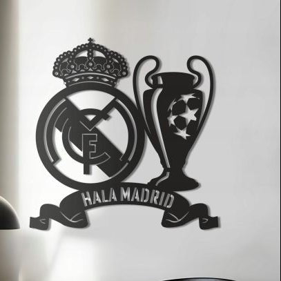 Real Madrid Champions League Inspired - Football Logo Wall Hanging Frame Decor | Furniture | Waseeh Pakistan