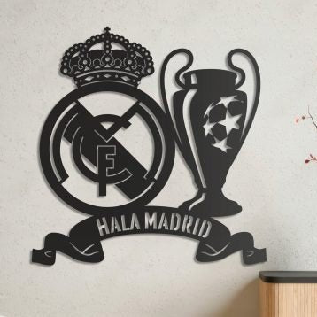 Real Madrid Champions League Inspired - Football Logo Wall Hanging Frame Decor | Furniture | Waseeh Pakistan
