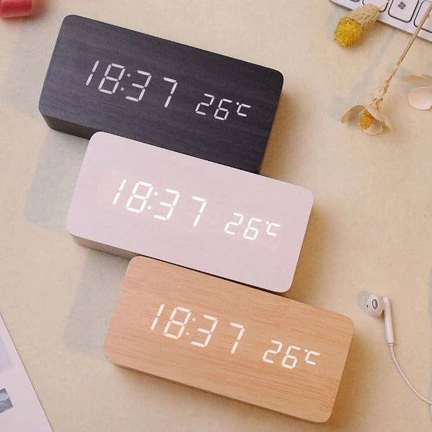 Rectangle Wooden Digital Alarm Clock | Home Décor | Waseeh Pakistan