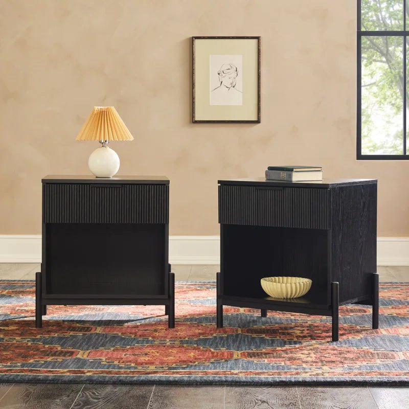 Ridvan 1-Drawer Nightstands with Open Cubby Sidetable | Not Sale FB | Waseeh Pakistan