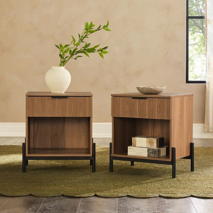 Ridvan 1-Drawer Nightstands with Open Cubby Sidetable | Not Sale FB | Waseeh Pakistan