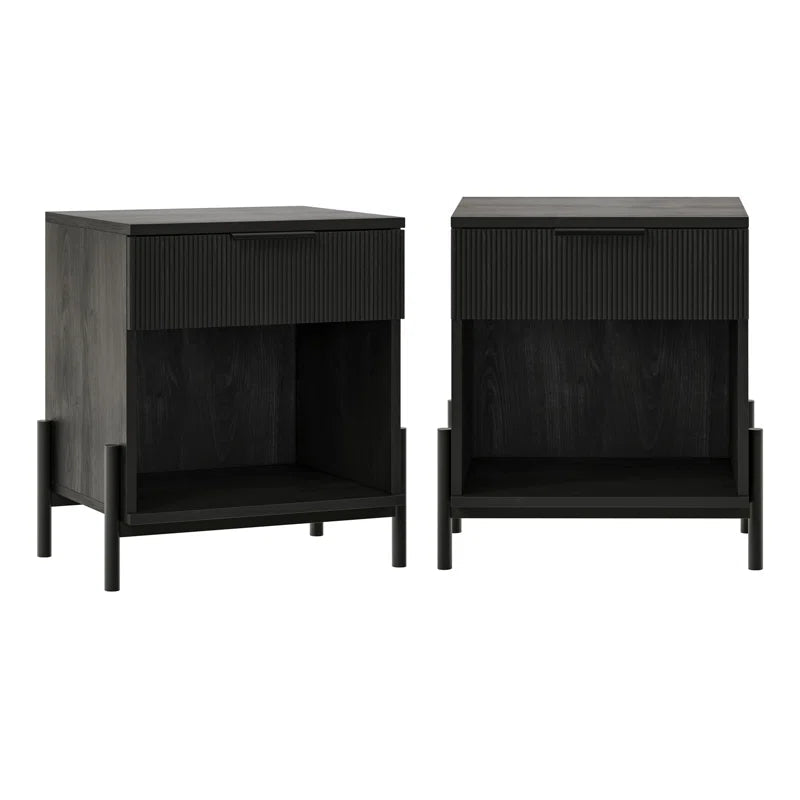 Ridvan 1-Drawer Nightstands with Open Cubby Sidetable | Not Sale FB | Waseeh Pakistan