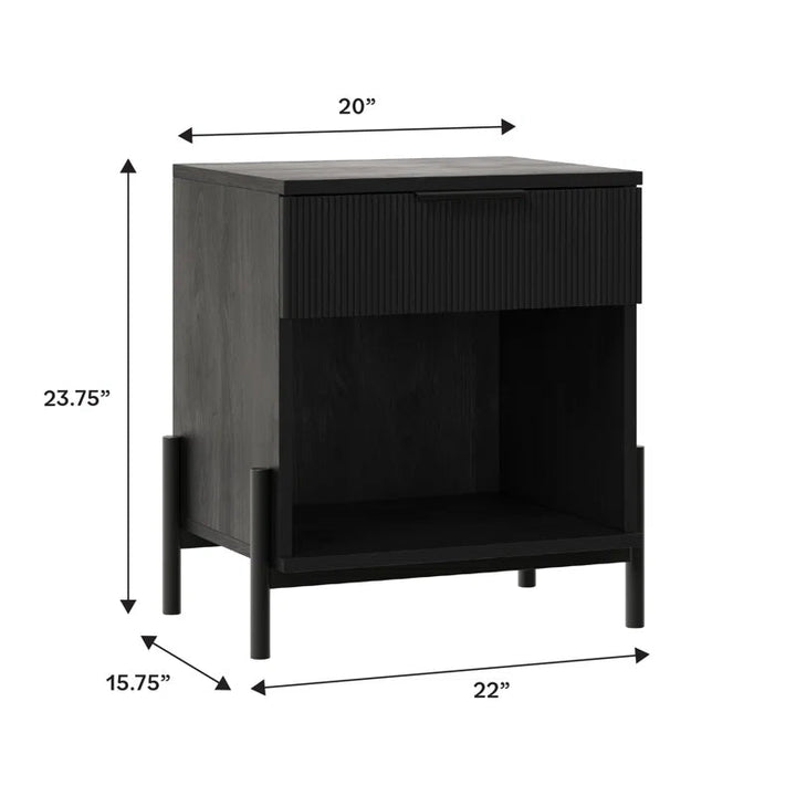 Ridvan 1-Drawer Nightstands with Open Cubby Sidetable | Not Sale FB | Waseeh Pakistan