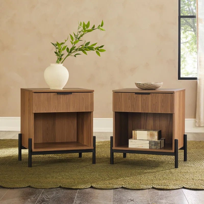 Ridvan 1-Drawer Nightstands with Open Cubby Sidetable | Not Sale FB | Waseeh Pakistan