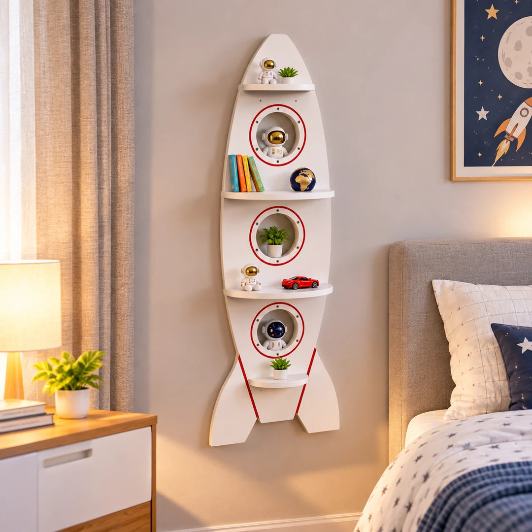 Kids Rocket Books Organizing Floating Shelf