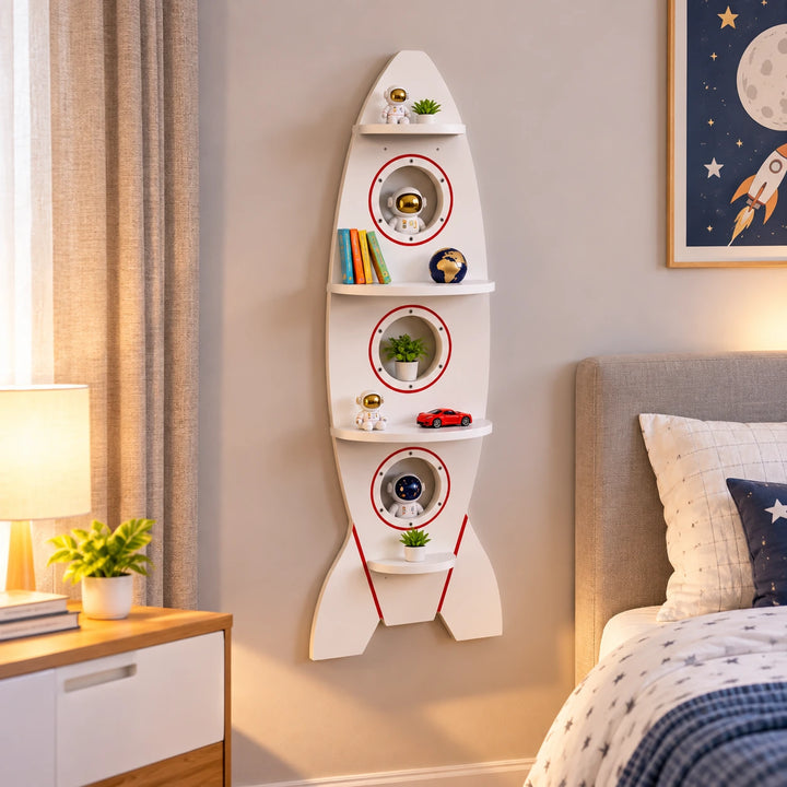 Kids Rocket Books Organizing Floating Shelf