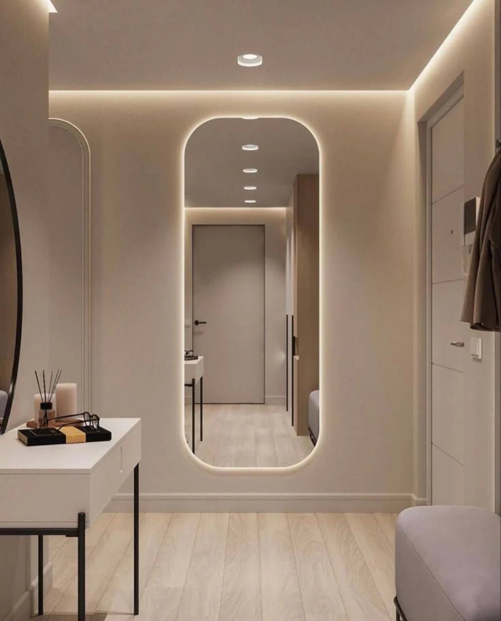 Rollati Entryway Changing Room Bathroom Warm Light Touch LED Decor Mirror | Home Décor | Waseeh Pakistan
