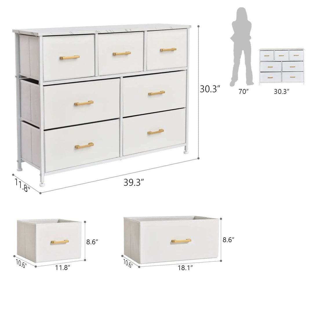 Roofail 7 Drawer Dresser Storage Living Room Hallway Organizer Cabinet Stand | Furniture | Waseeh Pakistan