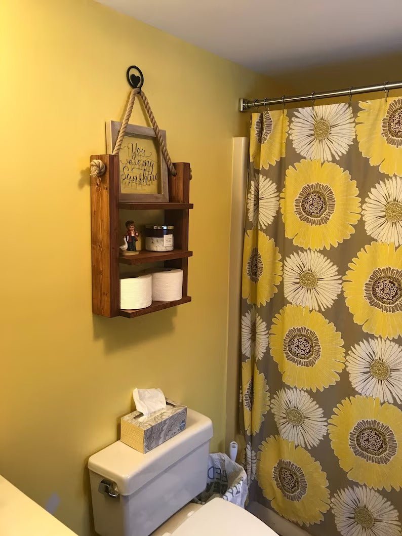 Rustic Wall Wood and Rope Ladder Shelf | Furniture | Waseeh Pakistan