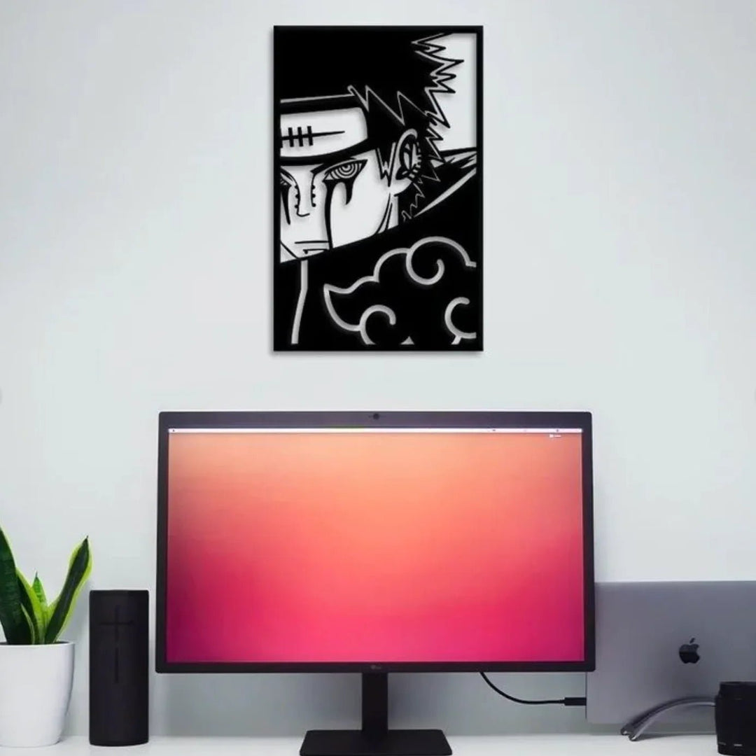 Ruthless Shinobi Leader Pain Silhouette Naruto Wall Art - Bold Anime-Inspired Decor | Home Décor | Waseeh Pakistan