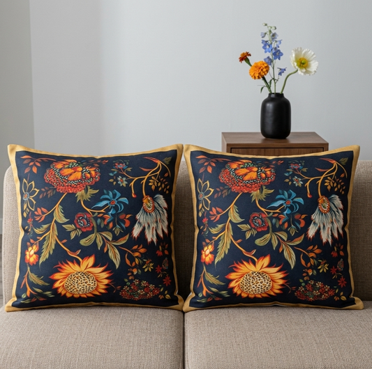 Midnight Botanical Cushion Cover Pack of 2