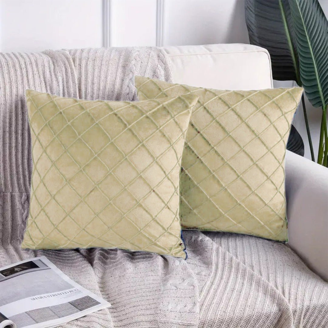 Seluna Cuts Velvet Cushion Covers (Pack of 2) | Home Décor | Waseeh Pakistan