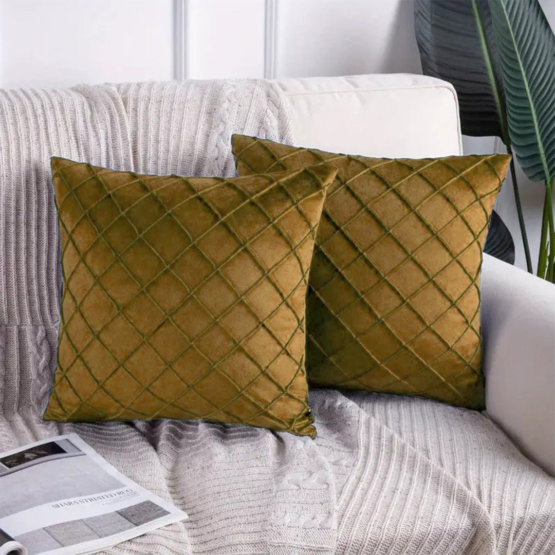 Seluna Cuts Velvet Cushion Covers (Pack of 2) | Home Décor | Waseeh Pakistan