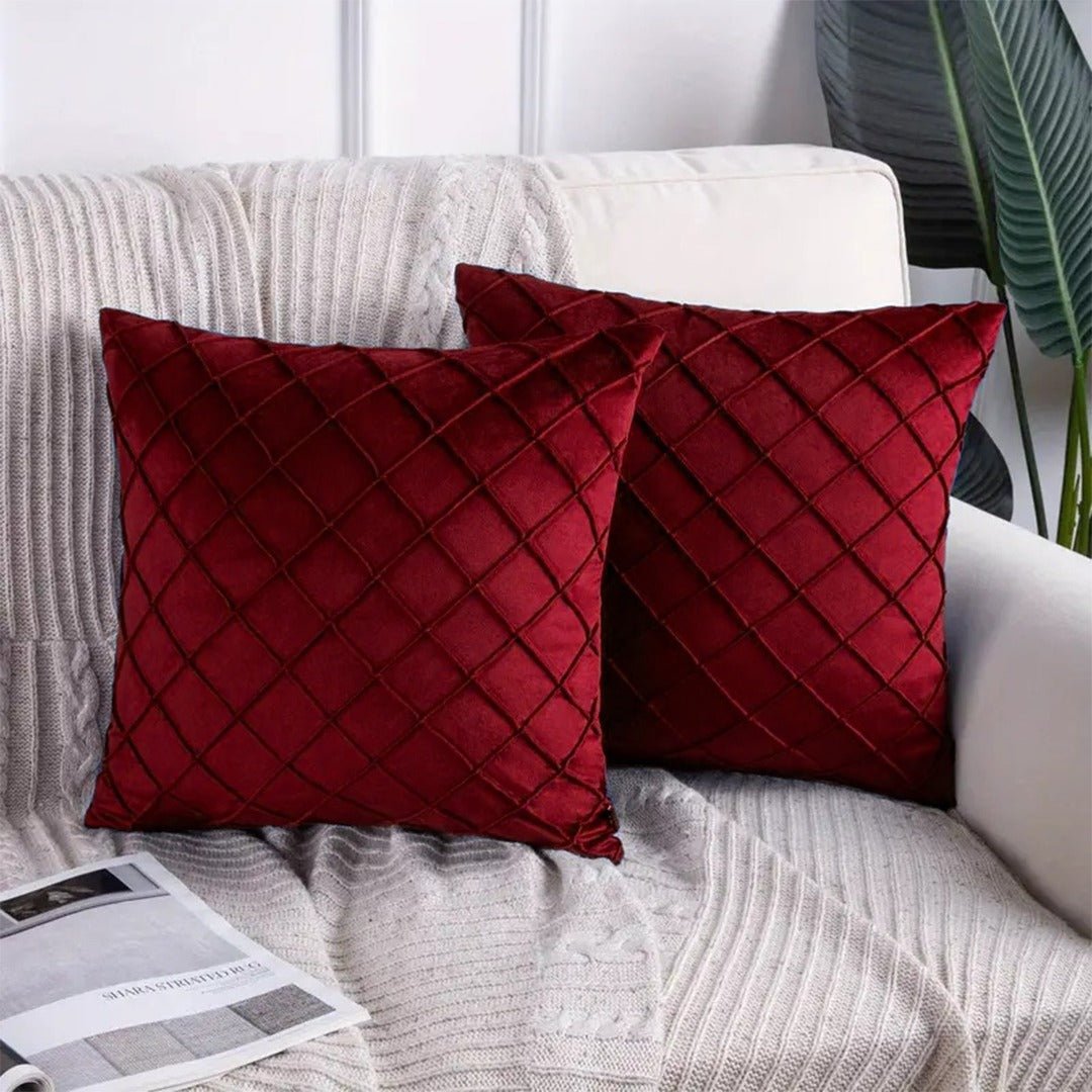 Seluna Cuts Velvet Cushion Covers (Pack of 2) | Home Décor | Waseeh Pakistan