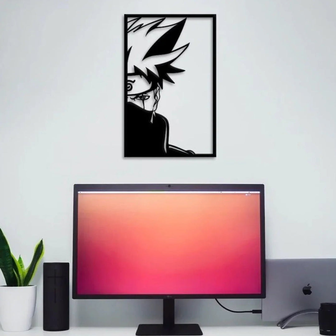 Shadowed Kakashi Naruto Anime Hatake Ninja Wall Art - Sleek Anime Silhouette for Home and Office Decor | Home Décor | Waseeh Pakistan