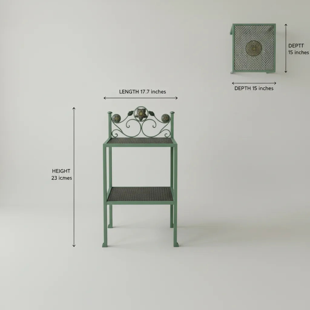 Dimension diagram of metal side table