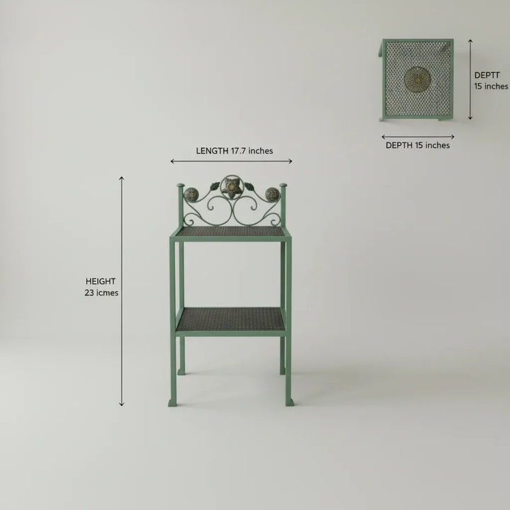 Dimension diagram of metal side table