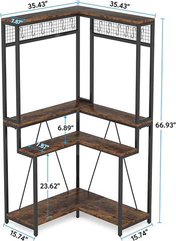 Sillison Tall Flower Shelf with 15 Hanging Hooks Planter Rack | Furniture | Waseeh Pakistan