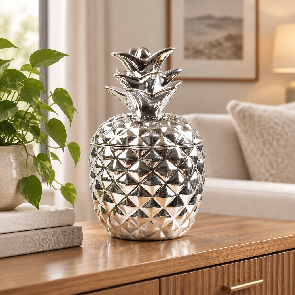 Pineapple Jar Decor (Silver) | Home Décor | Waseeh Pakistan