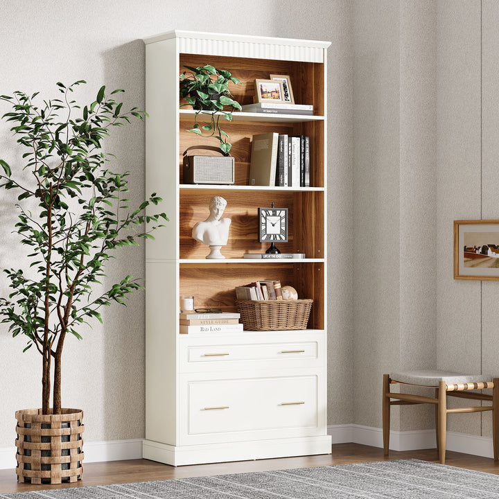 Sions FreeStanding 5-Shelf Bookcase Display Shelf Bookcase with Drawers - Only in lahore | Furniture | Waseeh Pakistan