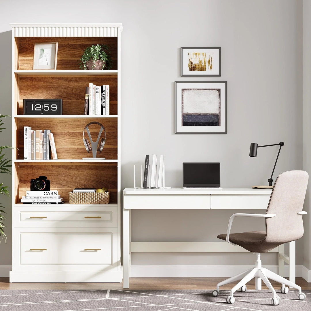 Sions FreeStanding 5-Shelf Bookcase Display Shelf Bookcase with Drawers - Only in lahore | Furniture | Waseeh Pakistan