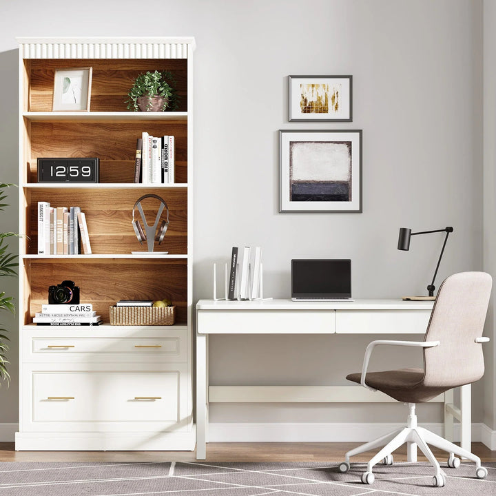 Sions FreeStanding 5-Shelf Bookcase Display Shelf Bookcase with Drawers - Only in lahore | Furniture | Waseeh Pakistan