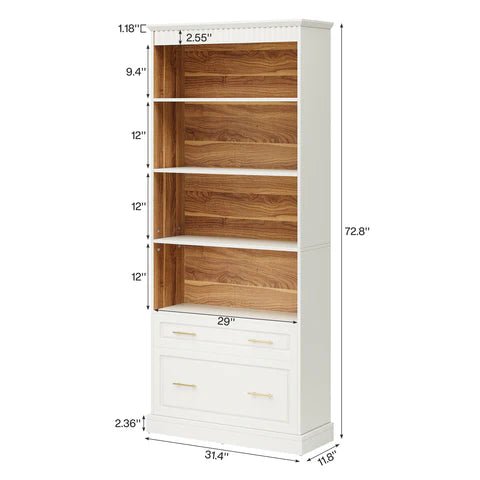 Sions FreeStanding 5-Shelf Bookcase Display Shelf Bookcase with Drawers - Only in lahore | Furniture | Waseeh Pakistan