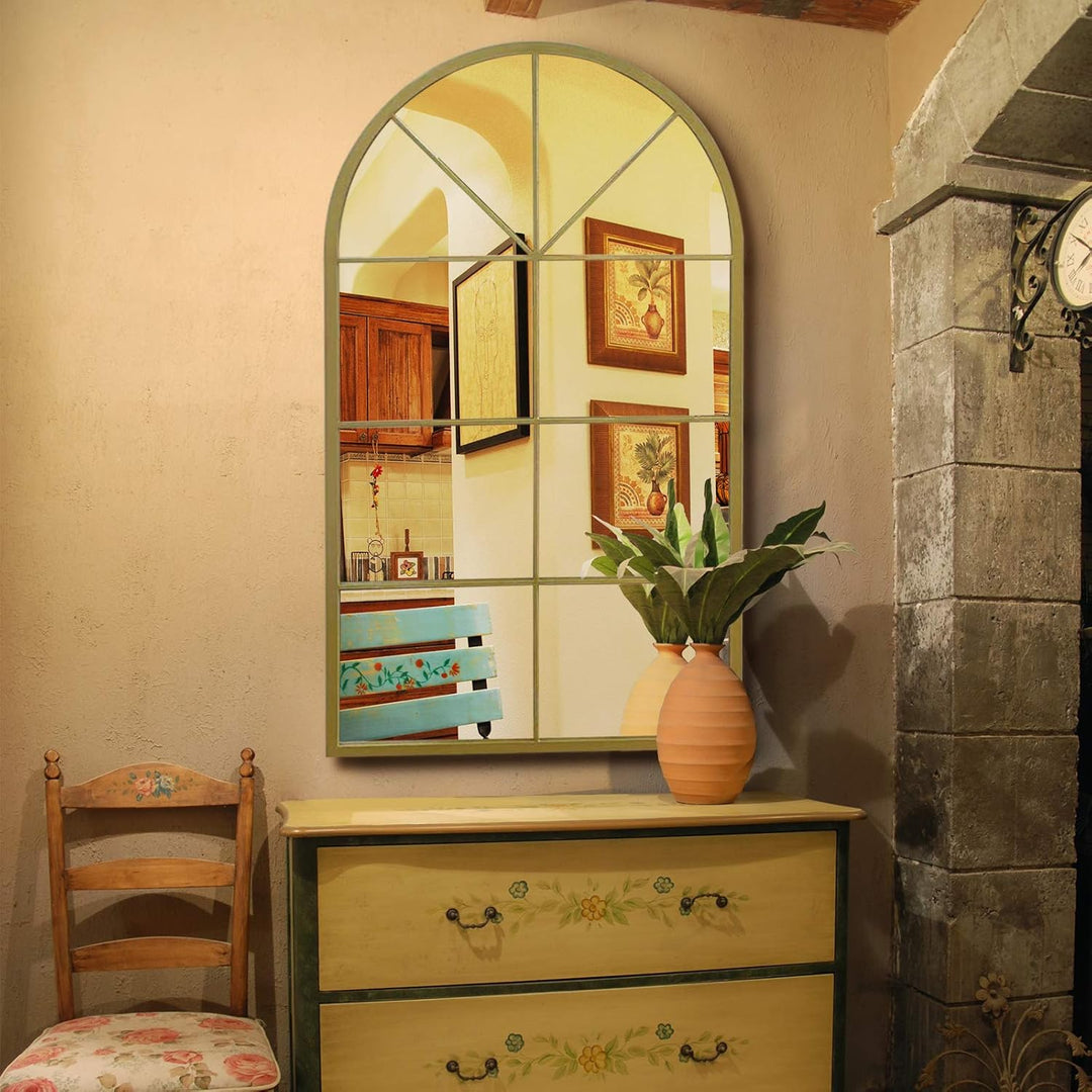 Smithin Mounted Hanging Arched Window Frame Home Decor Mirror | Home Décor | Waseeh Pakistan
