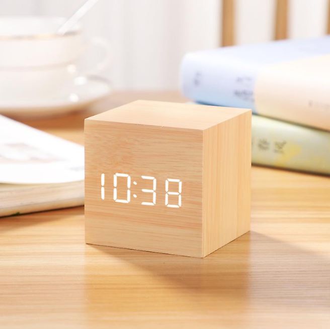 Square Wooden Digital Alarm Clock | Home Décor | Waseeh Pakistan