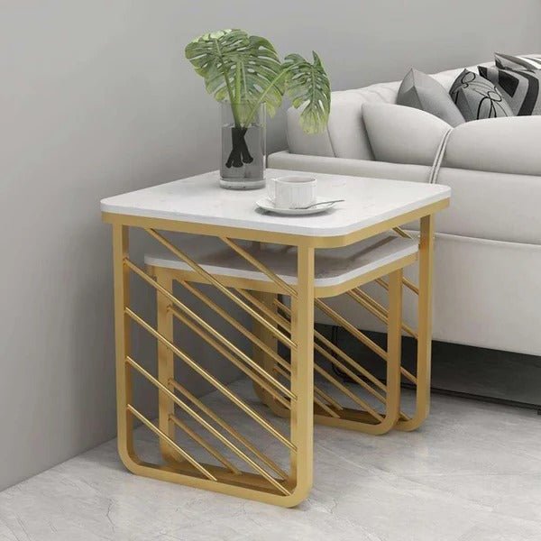 Striation Living Lounge Center Side Nesting Tables (Set of 2) | Furniture | Waseeh Pakistan