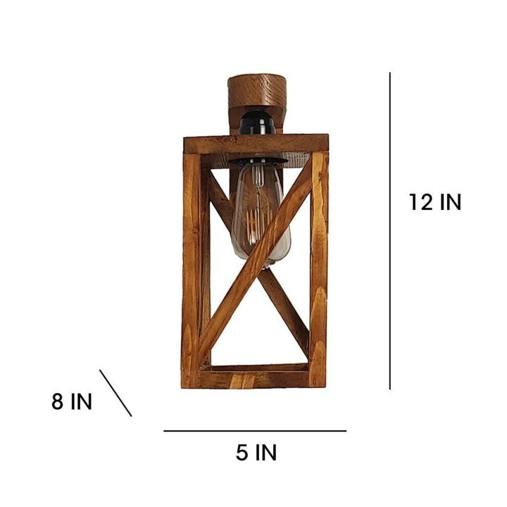 Surate Brown Wooden Living Lounge Bedroom Wall Lamp Light | Home Décor | Waseeh Pakistan