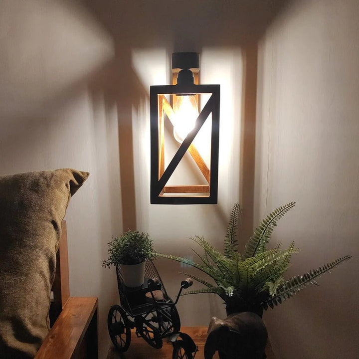 Surate Brown Wooden Living Lounge Bedroom Wall Lamp Light | Home Décor | Waseeh Pakistan
