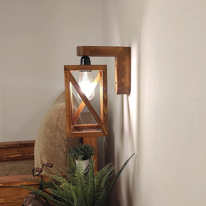 Surate Brown Wooden Living Lounge Bedroom Wall Lamp Light | Home Décor | Waseeh Pakistan