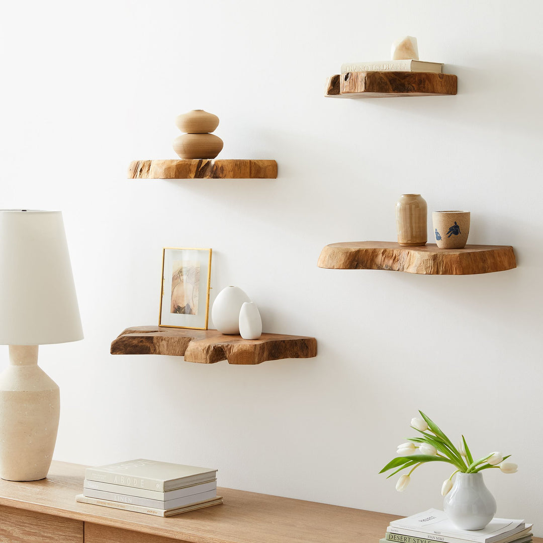 Takara Living Lounge Floating Shelves (Set of 2) - Every Set is Unique | Not Sale FB | Waseeh Pakistan