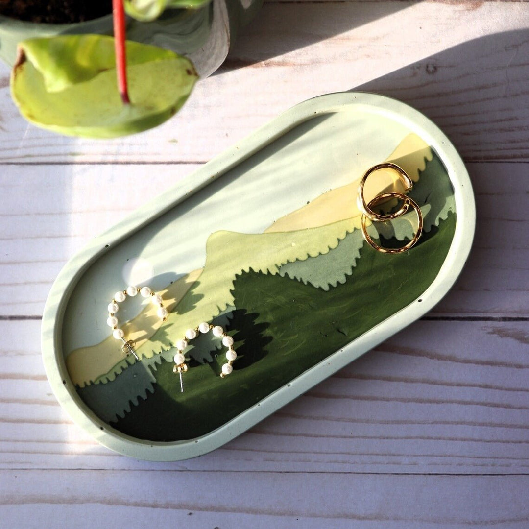 Tarpaulin Mountain Catchall Landscape Decorative Trays | Not Sale FB | Waseeh Pakistan