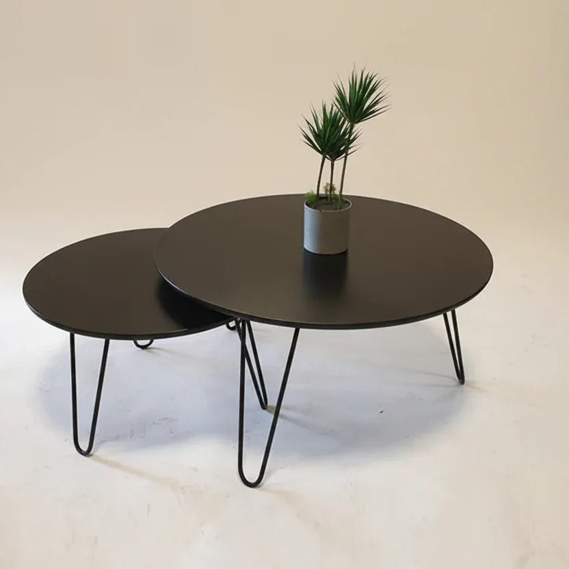 Tatami Round Living Lounge Center Side Hairpin Tables (Set of 2) | Furniture | Waseeh Pakistan
