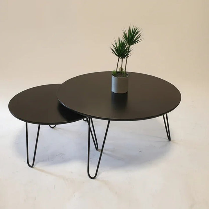 Tatami Round Living Lounge Center Side Hairpin Tables (Set of 2) | Furniture | Waseeh Pakistan