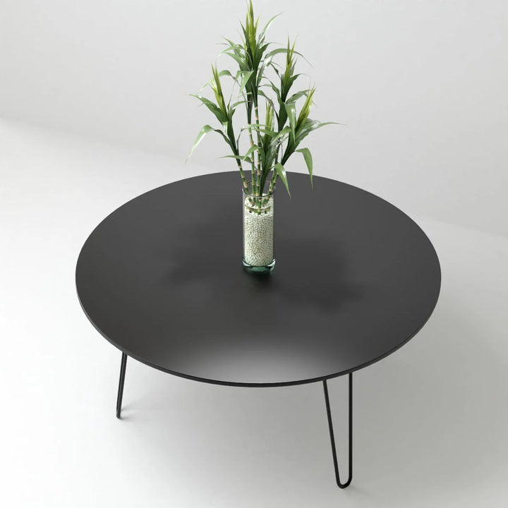 Tatami Round Living Lounge Center Side Hairpin Tables (Set of 2)