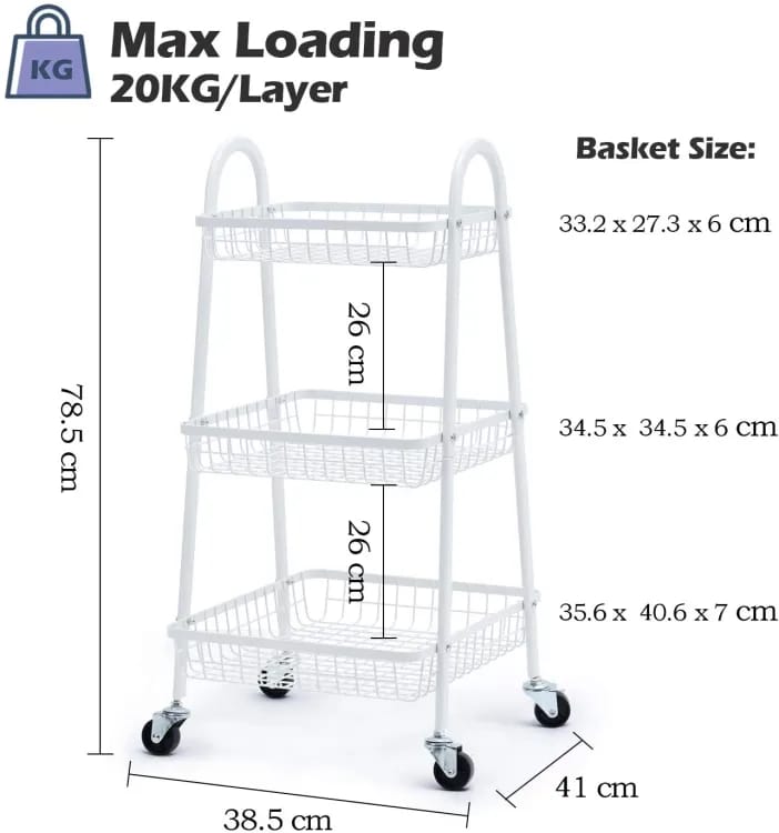 Tiny Rolling Kitchen Storage Organizer Trolley | kitchen Item | Waseeh Pakistan