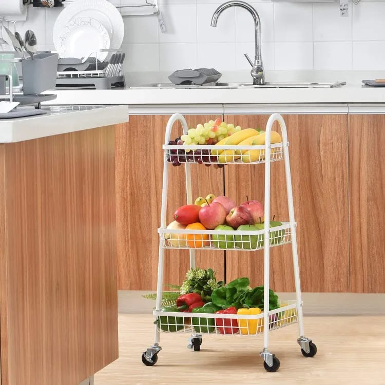 Tiny Rolling Kitchen Storage Organizer Trolley | kitchen Item | Waseeh Pakistan