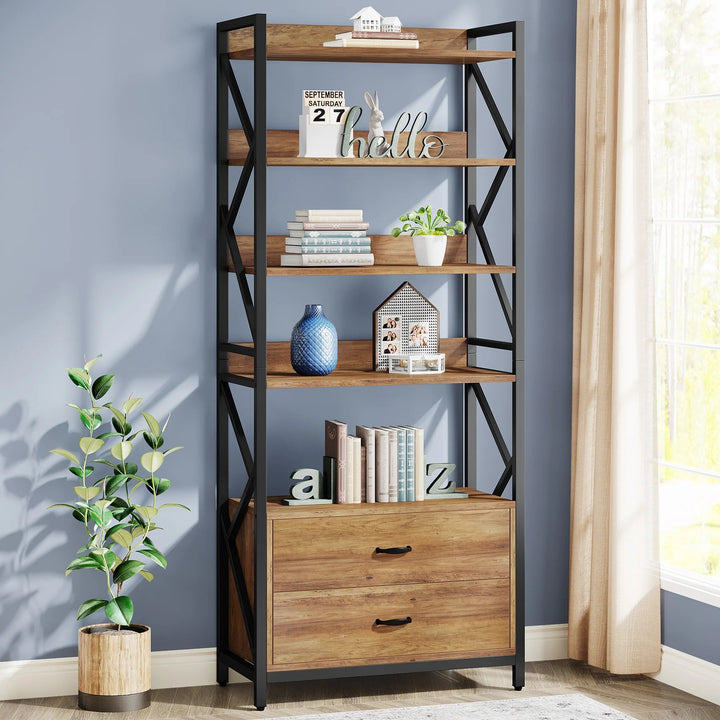 Tomers Living Lounge Bookcase Organizer Rack with 2 Drawers | Furniture | Waseeh Pakistan