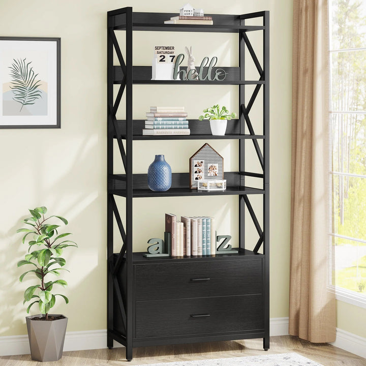 Tomers Living Lounge Bookcase Organizer Rack with 2 Drawers | Furniture | Waseeh Pakistan