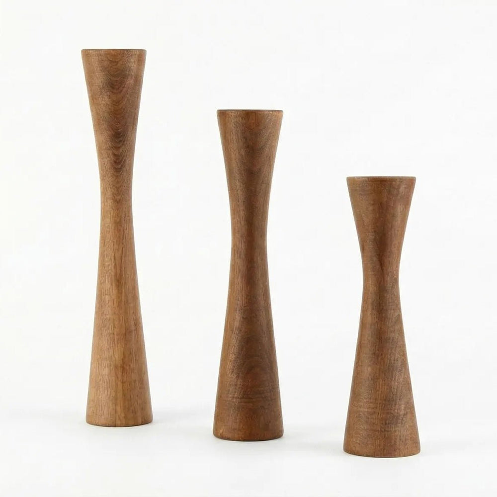 Triolaa Living Lounge Table Wooden Candle Holder Stand (Set of 3) | Furniture | Waseeh Pakistan