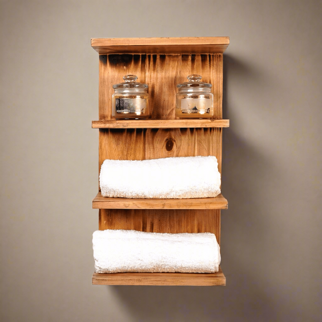 Triptych Kitchen Solid Wood Bathroom Organizer Floating Shelve | Furniture | Waseeh Pakistan