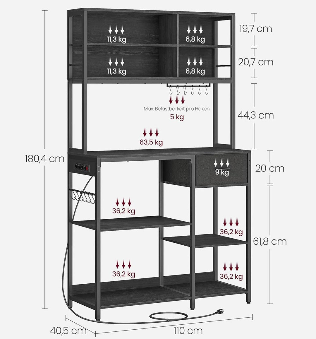 Varlet Microwave Oven Storage Drawer Kitchen Rack | Furniture | Waseeh Pakistan