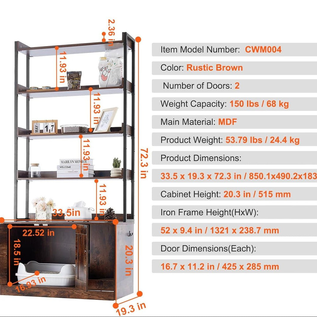 Vevorota Living Lounge Bokkcase Cat Space Organizer Rack | Furniture | Waseeh Pakistan
