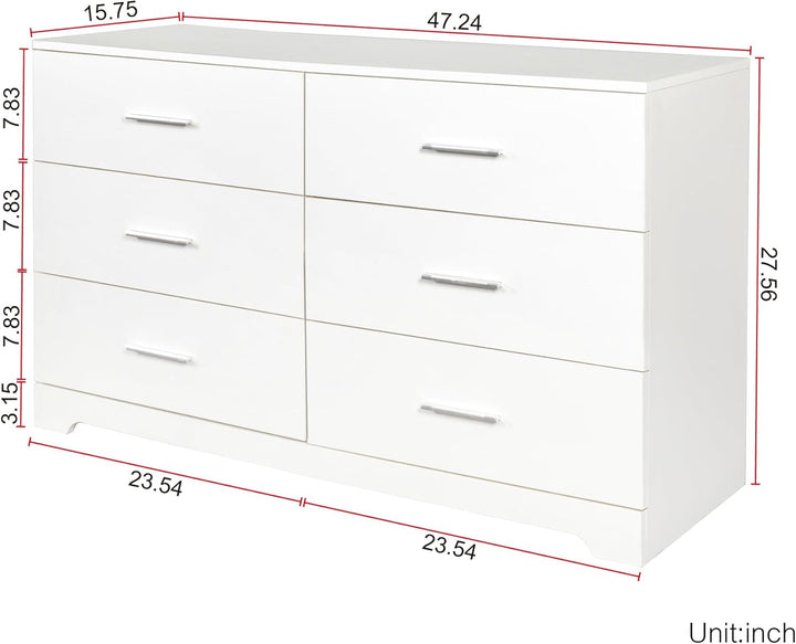 Volo White Drawer Double Dresser Living Room Organizer Cabinet Stand | Furniture | Waseeh Pakistan