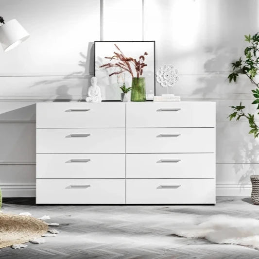 Volo White Drawer Double Dresser Living Room Organizer Cabinet Stand | Furniture | Waseeh Pakistan